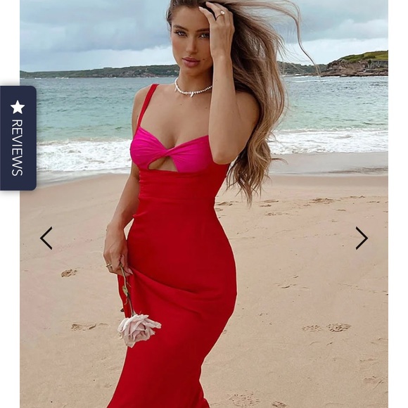 Runaway the Label - Kelsi midi dress in Red colour. Size M, US 6. - Picture 4 of 8